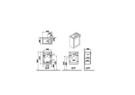 Тумба с раковиной Vitra Root Classic 68608 50х30 подвесная цвет синий