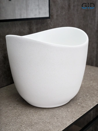 Раковина керамическая Gid Creativo 51221 40х40 накладная цвет белый без отверстий под смеситель