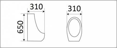 Писсуар Ceramalux X541P подвесной белый