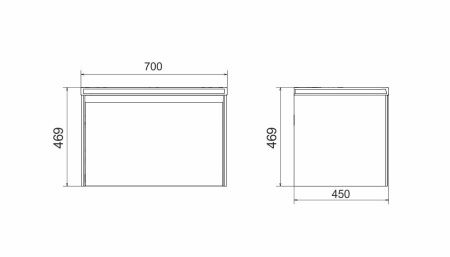 Тумба под раковину Velvex KLAUFS tpKLA.70.1Y-616.216 70х40 подвесная цвет белый