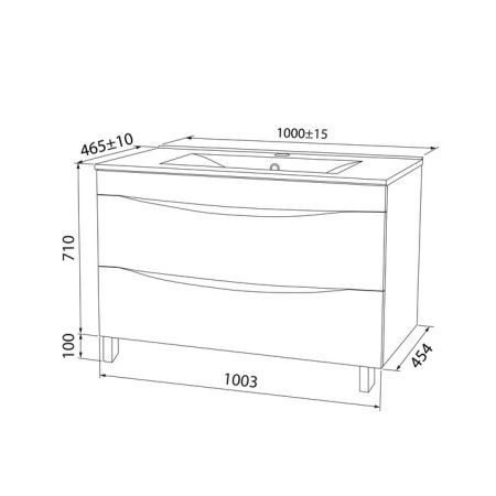 Тумба с раковиной Iddis Cloud CLO10WFi95K 100х50 напольная цвет белый