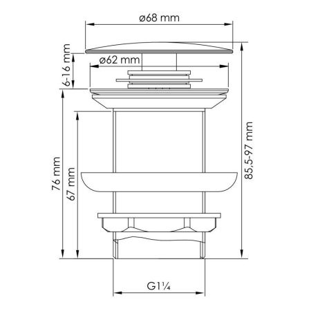 Донный клапан Wasserkraft Sauer 7100 A248 золото