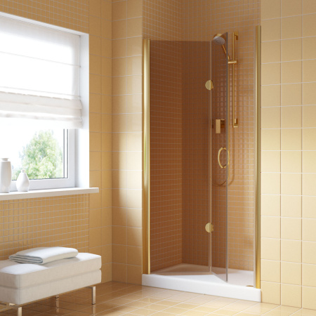 Душевая дверь Vegas-Glass GPS LUX GPS LUX 95 9 5 L 95х200 стекло тонированное профиль золото глянцевое