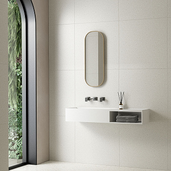 Раковина из искусственного камня Vincea VWB-6S112MW 120х40 подвесная цвет белый матовый без отверстий под смеситель