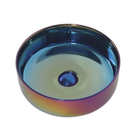 Раковина из сантехнического фаянса Abber BEQUEM AC2108Regen 40х40 накладная цвет хамелеон без отверстий под смеситель