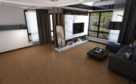 SPC ламинат Damy Floor CHEVRON DF08-Ch Блуа толщина 0.5 см 43 класс 600х127