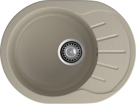 Кухонная мойка Granfest Rondo R-580L топаз 58х45 цвет серый поверхность матовая