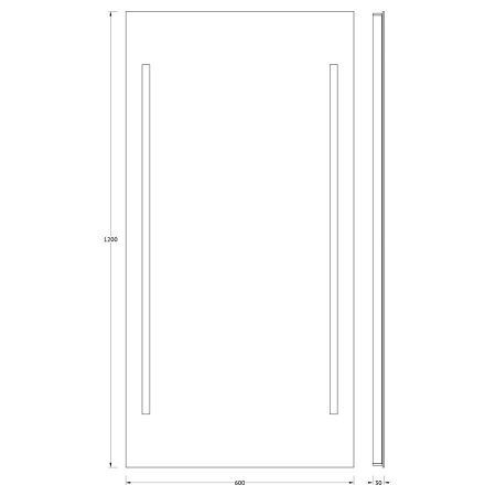 Зеркало с подсветкой Evoform Ledline BY 2124 60х120 подвесное
