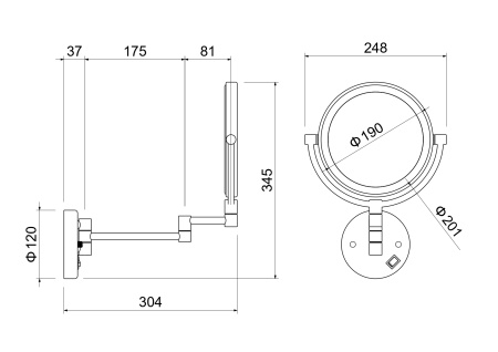 Косметическое зеркало Aquatek AQ4912BG