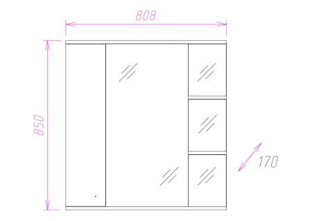 Зеркало-шкаф Onika Эльбрус 208022 81х17х85 подвесной цвет белый