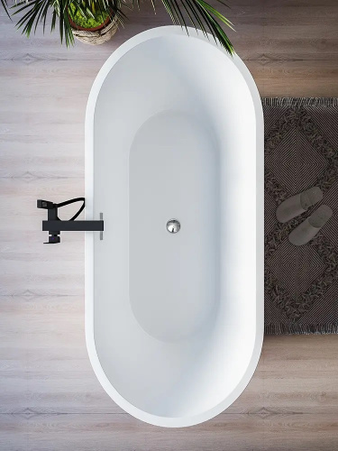 Ванна акриловая Cerutti SPA CT7388 168х73 отдельностоящая овальная - фото 3