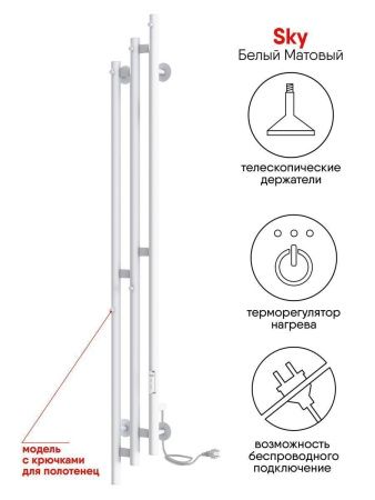 Полотенцесушитель электрический Indigo Sky LSKE150-17BRRt 15х150 черный