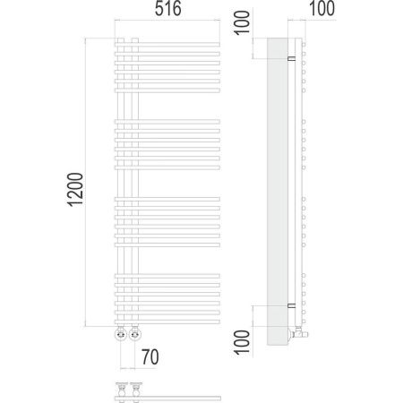 Полотенцесушитель водяной Terminus 4670078530509 50х120 хром