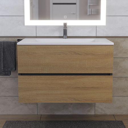 Тумба с раковиной Uperwood Barsa-Next 290000013 80х50 цвет коричневый/черный