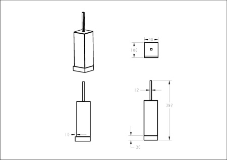 Держатель для туалетной бумаги без крышки Boheme Qubic 10735-BRB