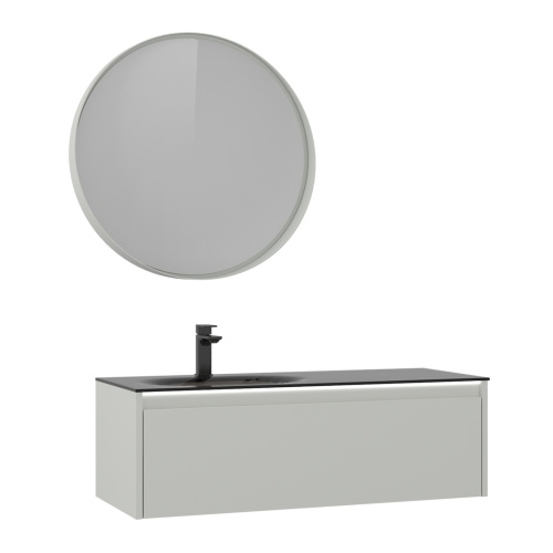 Тумба с раковиной Orka Lisbon 5001435 110х50х35 цвет серый матовый - фото 2