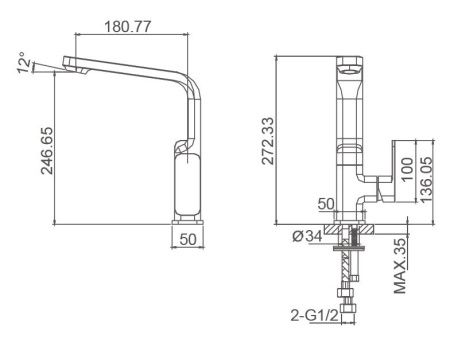 Смеситель для кухни Wonzon & Woghand Arnie WW-692102-MB на мойку черный