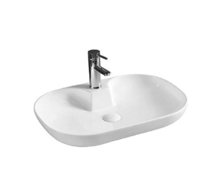 Раковина из санфаянса CeramaLux 9446 62х42 накладная цвет белый 1 отверстие под смеситель