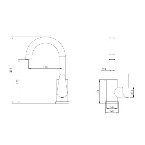 Смеситель Olisan STEEL ST1002 на раковину нержавеющая сталь - фото 3
