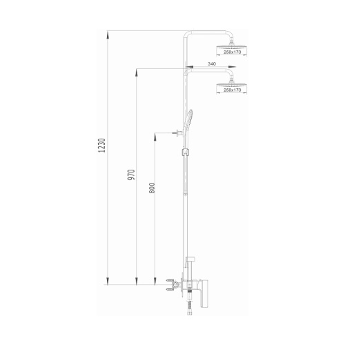 Душевая стойка D-Lin D10A05 настенная цвет черный - фото 5