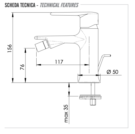 Смеситель Remer Vanity V20 на биде хром