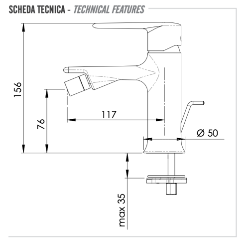 Смеситель Remer Vanity V20 на биде хром без термостата - фото 2