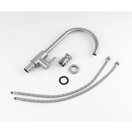 Смеситель для кухни Knotlor STREAMLINE SS-01 на мойку нержавеющая сталь