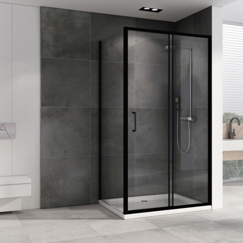 Душевой уголок Abber Schwarzer Diamant AG30140B5-S100B5 100х140 стекло прозрачное профиль черный - фото 2
