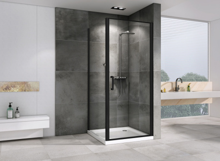 Душевой уголок Abber Sonnenstrand AG04100B-S100B 100х100 стекло прозрачное профиль черный без поддона