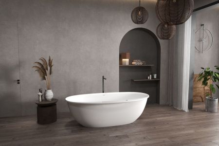 Ванна из искусственного камня Abber Stein AS9631 170х85 отдельностоящая овальная