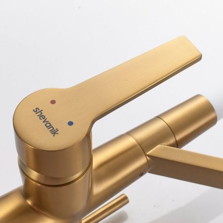 Смеситель для кухни Shevanik S278G на мойку золото