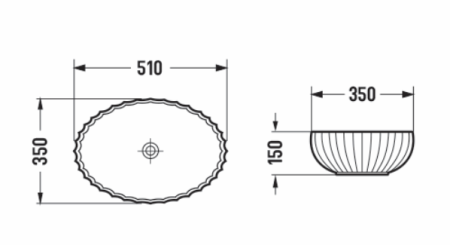 Раковина стеклянная CeramaLux GL49-CP 51х35 накладная цвет прозрачный