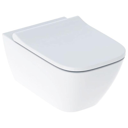 Унитаз подвесной Geberit SMYLE SQUARE 500.683.00.2 белый с сиденьем микролифт безободковый каскадный смыв