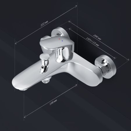 Смеситель для ванны и душа Am.Pm Like F8010016 настенный хром