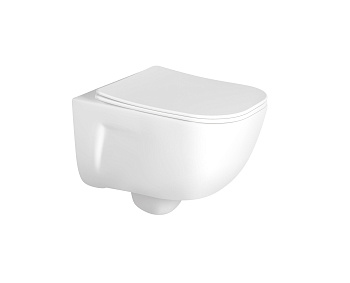 Унитаз подвесной Aquatek ДИВА AQ2012-00 белый с сиденьем микролифт безободковый каскадный смыв