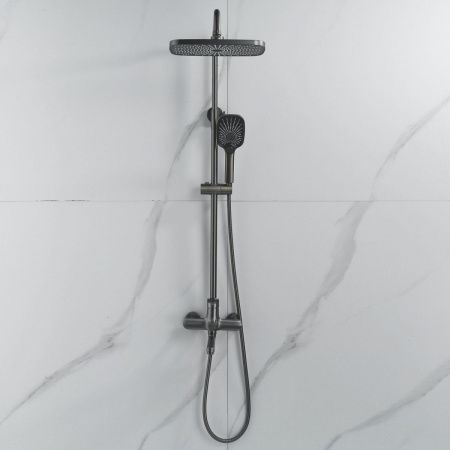 Душевая стойка Raffine F3685T настенная цвет оружейная сталь
