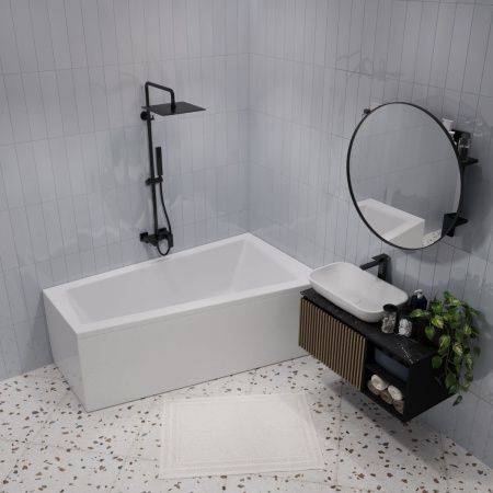 Ванна акриловая 1MarKa THOMAS 01том1710п 170х100 пристенная асимметричная без каркаса