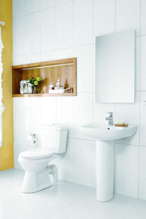 Унитаз напольный с бачком Creo Сeramique PROJECT COMBO-PR1002 белый с сиденьем с микролифт душевой смыв