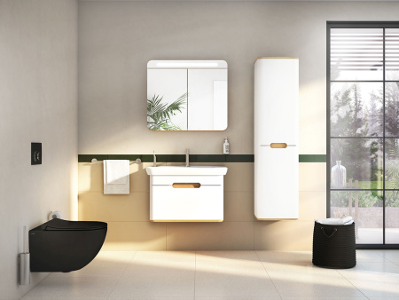 Чаша унитаза подвесная Vitra Sento 7748B083-0101 цвет черный матовый без сиденья безободковая каскадный смыв