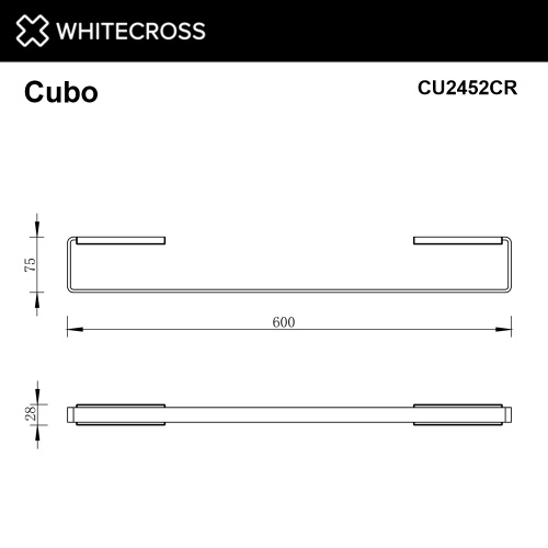 Полотенцедержатель Whitecross Cubo chrome CU2452CR - фото 2