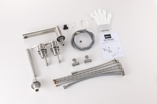 Смеситель Abber Perfekte 316 AF8A13BST на борт ванны сталь брашированная - фото 2