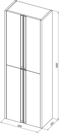 Шкаф-пенал Allen Brau Fantasy 2.0 1.11008.CGM 2.0 60х180 подвесной цвет зеленый