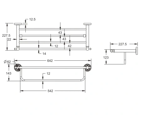 Полка в ванную комнату Rose RG10Q RG1008Q