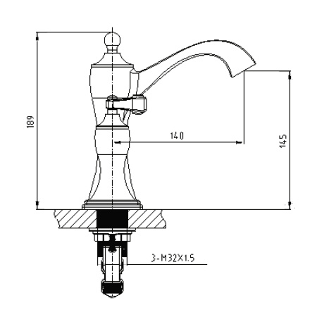 Смеситель Timo Unari 7511/04F на раковину черный/антик матовый