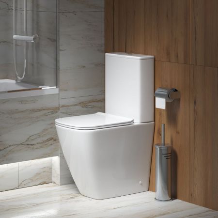 Унитаз напольный с бачком Grossman Style GR-4472S белый с сиденьем микролифт безободковый каскадный смыв