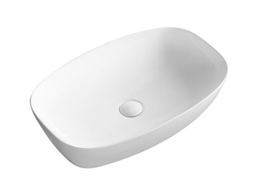 Раковина из сантехнического фарфора Milleau MIEL MU0063-GW 60х40 накладная цвет белый без отверстий под смеситель