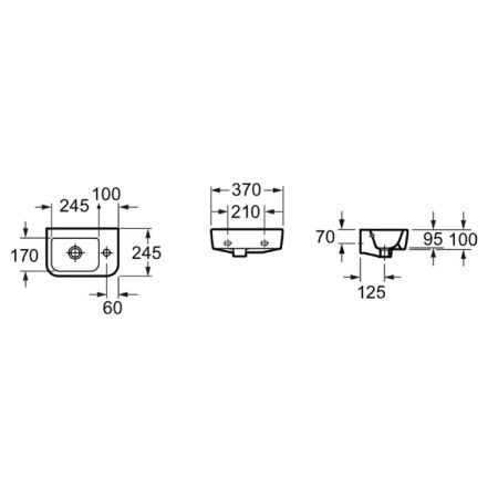 Раковина из сантехнического фарфора Lavinia Boho One 33310001R 40х20 подвесная цвет белый 1 отверстие под смеситель