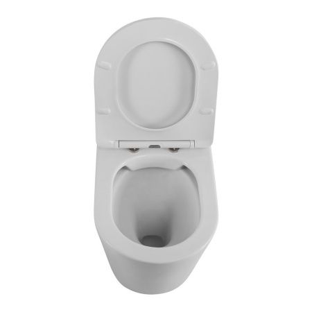 Унитаз приставной BelBagno FLAY-R BB1003CBR/SC белый с сиденьем микролифт безободковый каскадный смыв