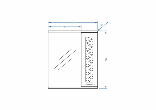 Зеркало-шкаф Stella Polar Ванда SP-00000199 60х14х70 подвесной цвет белый - фото 2