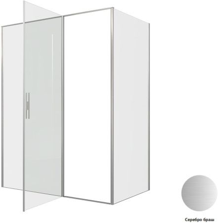 Душевой уголок Allen Brau Priority 3.31038.BA + 3.31044.BA 160х90 стекло прозрачное профиль серебро без поддона